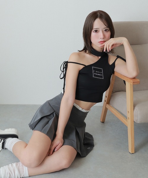 M DOLLY（エムドリー）の「*M DOLLY original* pleat layered mini skirt/プリーツレイヤードミニスカート（スカート・レディース・グレー/ベージュ・XS/S/M）」の5枚目の写真
