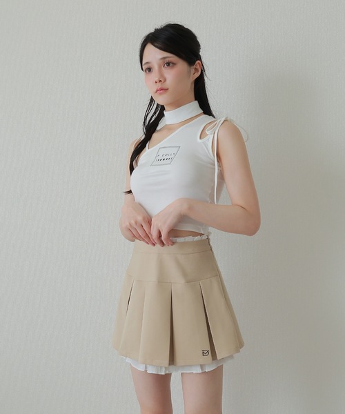 M DOLLY（エムドリー）の「*M DOLLY original* pleat layered mini skirt/プリーツレイヤードミニスカート（スカート・レディース・グレー/ベージュ・XS/S/M）」の8枚目の写真