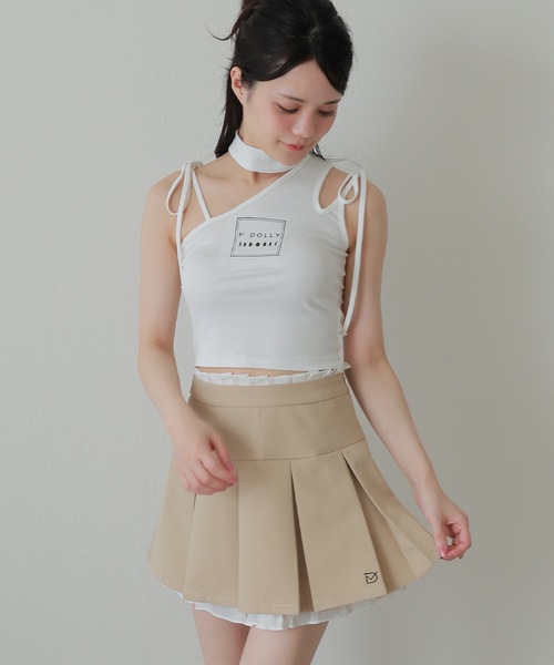 M DOLLY（エムドリー）の「*M DOLLY original* pleat layered mini skirt/プリーツレイヤードミニスカート（スカート・レディース・グレー/ベージュ・XS/S/M）」の9枚目の写真