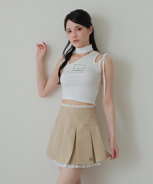 M DOLLY（エムドリー）の「*M DOLLY original* pleat layered mini skirt/プリーツレイヤードミニスカート（スカート・レディース・グレー/ベージュ・XS/S/M）」の10枚目の写真