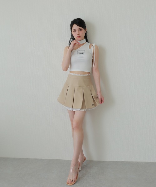M DOLLY（エムドリー）の「*M DOLLY original* pleat layered mini skirt/プリーツレイヤードミニスカート（スカート・レディース・グレー/ベージュ・XS/S/M）」の11枚目の写真