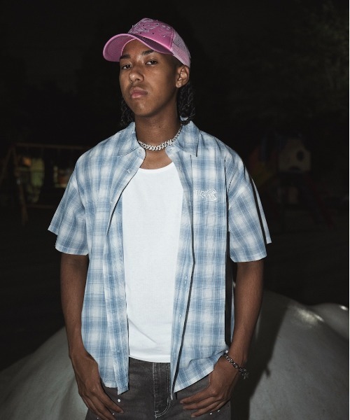 centimeter（センチメーター）の「tribal logo shirt（シャツ/ブラウス・メンズ・ブルー/ブラック・MEDIUM/X-LARGE/LARGE）」の13枚目の写真