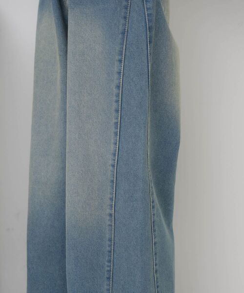 ems excite（エムズエキサイト）の「【新色追加】サイド切替ワイドPT（デニムパンツ・レディース・ブルー系その他5/ライトブルー/オフホワイト/ブラック・FREE）」の16枚目の写真