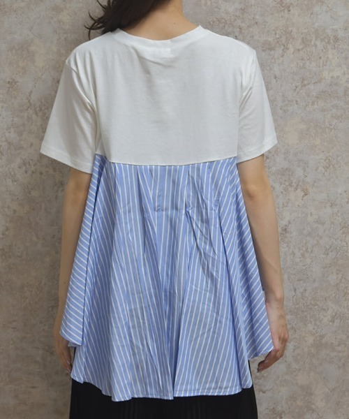 axes femme(アクシーズファム)の「ストライプ切替プルオーバー(Tシャツ/カットソー・レディース・ブラック/ホワイト・FREE)」の5枚目の写真