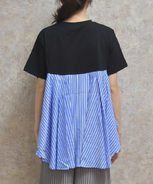 axes femme(アクシーズファム)の「ストライプ切替プルオーバー(Tシャツ/カットソー・レディース・ブラック/ホワイト・FREE)」の8枚目の写真