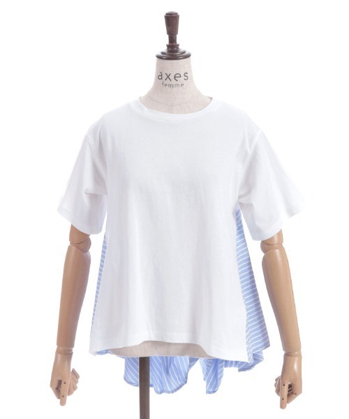 axes femme(アクシーズファム)の「ストライプ切替プルオーバー(Tシャツ/カットソー・レディース・ブラック/ホワイト・FREE)」の9枚目の写真