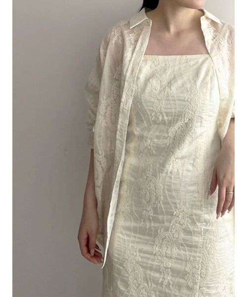 LAGUNAMOON（ラグナムーン）の「シアーエンブロイダリーワンピース（ワンピース・レディース・アイボリー/ブラック・MEDIUM/SMALL）」の9枚目の写真