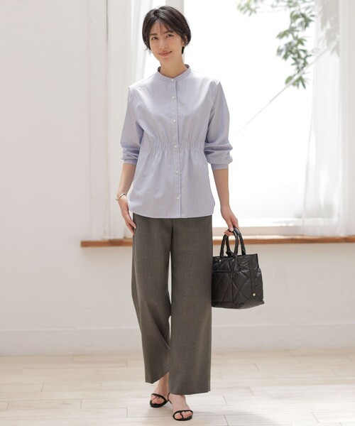 J.PRESS Ladies(J.プレス レディス)の「【WEB限定】ストライプ シャーリング ブラウス(シャツ/ブラウス・レディース・イエロー系1/ピンク系1/ネイビー系1/サックスブルー系1・S/XS)」の6枚目の写真