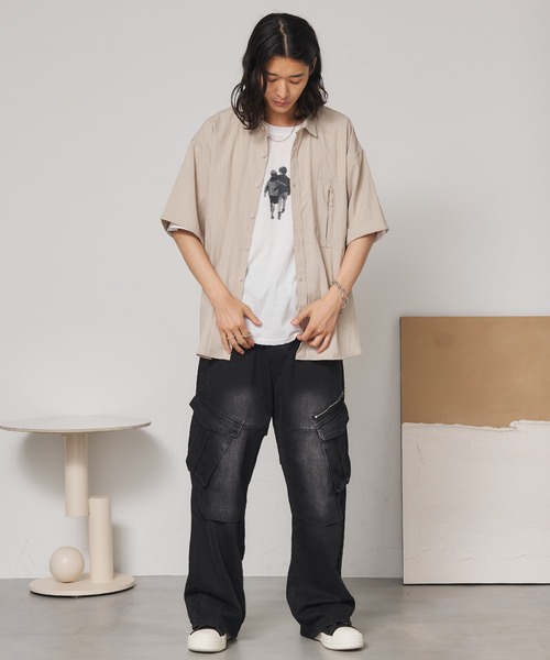 SEN TOKYO（セントーキョー）の「ヴィンテージワイドカーゴデニム（デニムパンツ・メンズ・ブラック/ブルー・M/L/XL）」の12枚目の写真