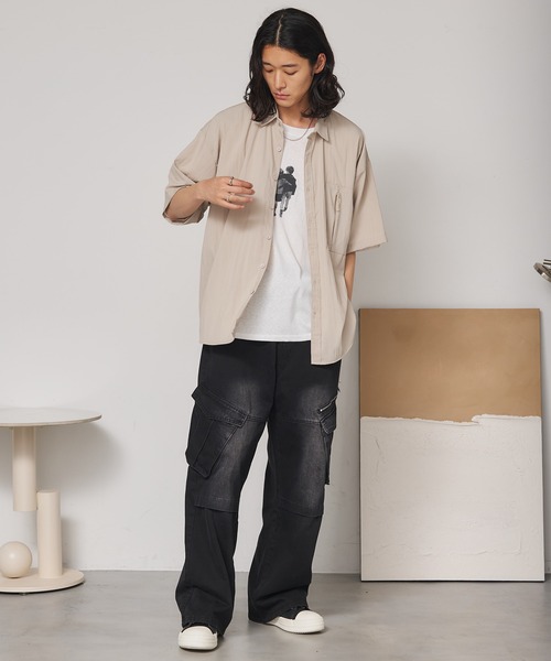 SEN TOKYO（セントーキョー）の「ヴィンテージワイドカーゴデニム（デニムパンツ・メンズ・ブラック/ブルー・M/L/XL）」の14枚目の写真