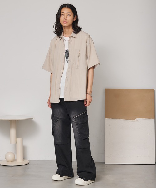 SEN TOKYO（セントーキョー）の「ヴィンテージワイドカーゴデニム（デニムパンツ・メンズ・ブラック/ブルー・M/L/XL）」の15枚目の写真