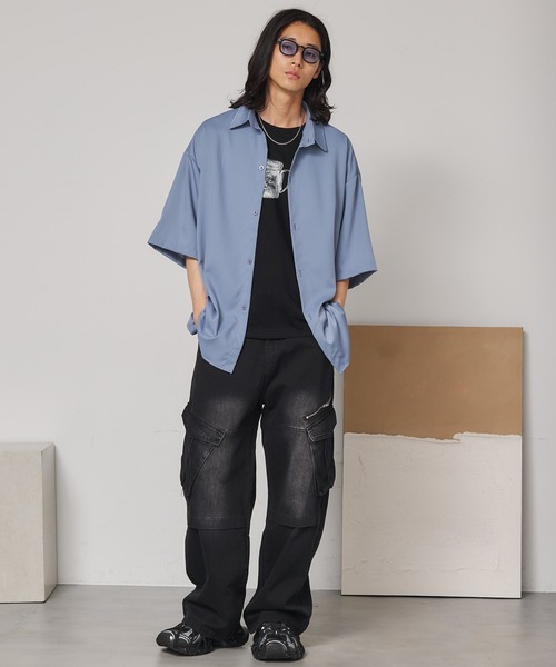 SEN TOKYO（セントーキョー）の「ヴィンテージワイドカーゴデニム（デニムパンツ・メンズ・ブラック/ブルー・M/L/XL）」の7枚目の写真