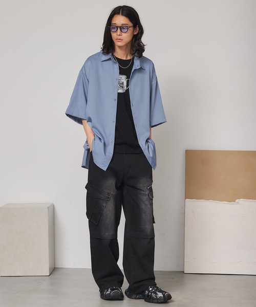 SEN TOKYO（セントーキョー）の「ヴィンテージワイドカーゴデニム（デニムパンツ・メンズ・ブラック/ブルー・M/L/XL）」の8枚目の写真