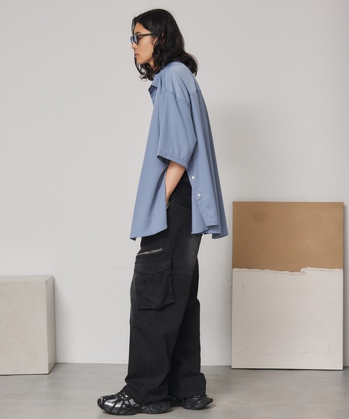 SEN TOKYO（セントーキョー）の「ヴィンテージワイドカーゴデニム（デニムパンツ・メンズ・ブラック/ブルー・M/L/XL）」の9枚目の写真
