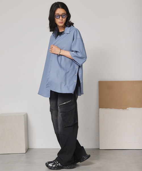 SEN TOKYO（セントーキョー）の「ヴィンテージワイドカーゴデニム（デニムパンツ・メンズ・ブラック/ブルー・M/L/XL）」の10枚目の写真