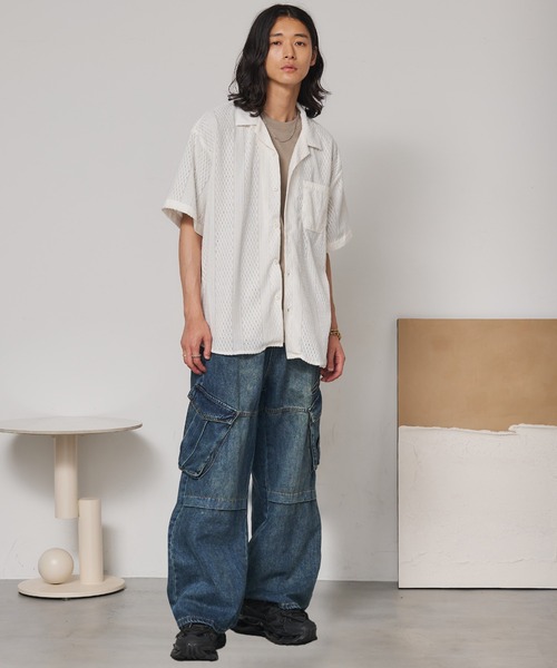 SEN TOKYO（セントーキョー）の「ヴィンテージワイドカーゴデニム（デニムパンツ・メンズ・ブラック/ブルー・M/L/XL）」の20枚目の写真