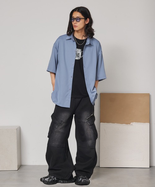 SEN TOKYO（セントーキョー）の「ヴィンテージワイドカーゴデニム（デニムパンツ・メンズ・ブラック/ブルー・M/L/XL）」の3枚目の写真