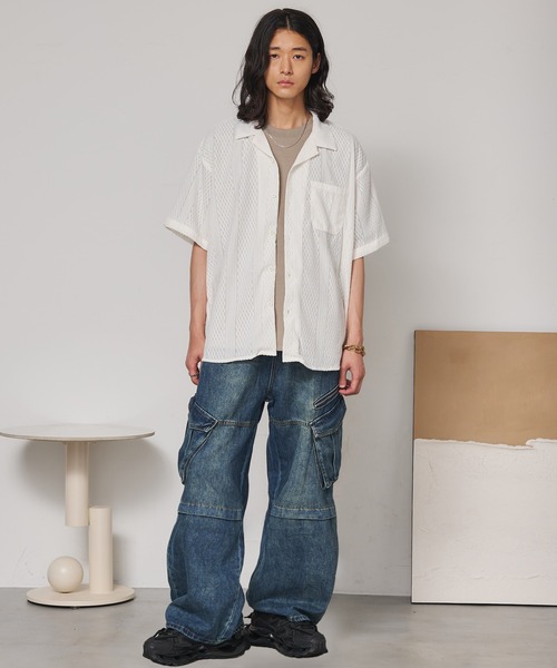 SEN TOKYO（セントーキョー）の「ヴィンテージワイドカーゴデニム（デニムパンツ・メンズ・ブラック/ブルー・M/L/XL）」の21枚目の写真