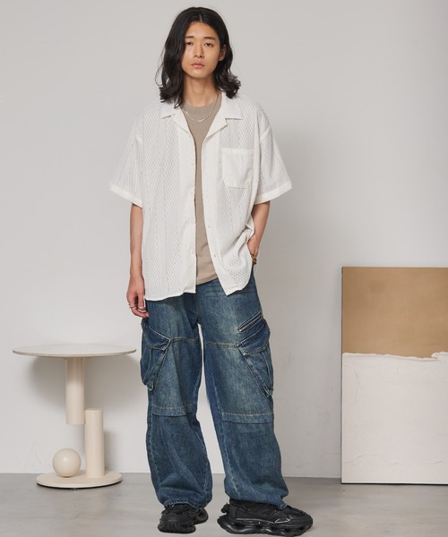 SEN TOKYO（セントーキョー）の「ヴィンテージワイドカーゴデニム（デニムパンツ・メンズ・ブラック/ブルー・M/L/XL）」の22枚目の写真