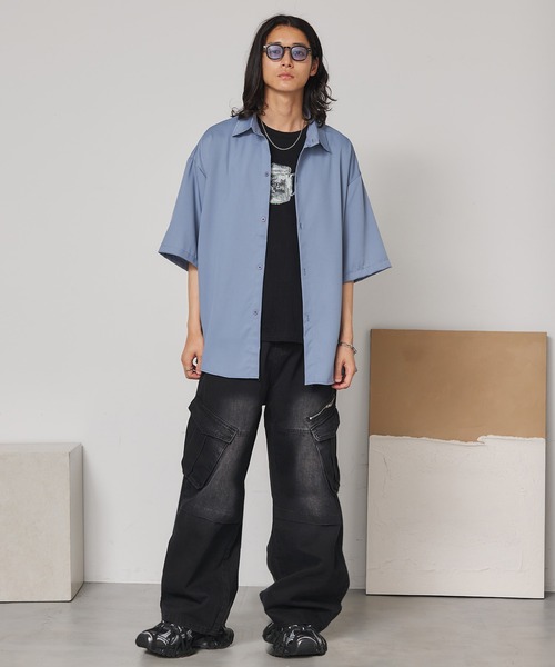 SEN TOKYO（セントーキョー）の「ヴィンテージワイドカーゴデニム（デニムパンツ・メンズ・ブラック/ブルー・M/L/XL）」の5枚目の写真