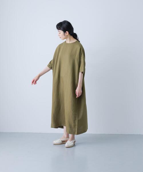 かぐれ（カグレ）の「『2サイズ展開』リネンレーヨンワイドワンピース（ワンピース・レディース・スミクロ/チャコールグレー/ライトカーキ・1/0）」の21枚目の写真
