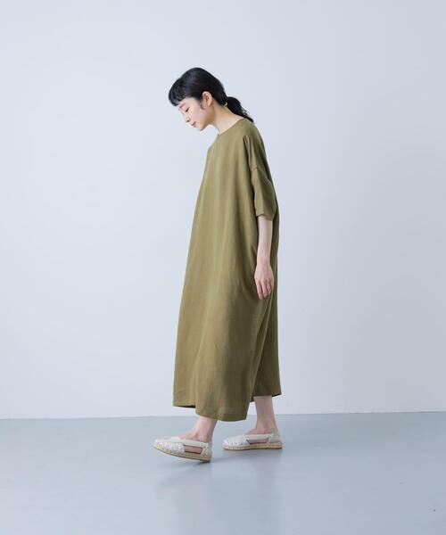 かぐれ（カグレ）の「『2サイズ展開』リネンレーヨンワイドワンピース（ワンピース・レディース・スミクロ/チャコールグレー/ライトカーキ・1/0）」の22枚目の写真