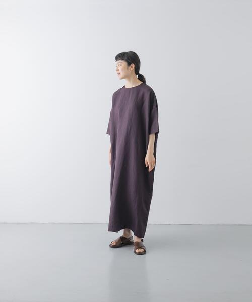 かぐれ（カグレ）の「『2サイズ展開』リネンレーヨンワイドワンピース（ワンピース・レディース・スミクロ/チャコールグレー/ライトカーキ・1/0）」の6枚目の写真