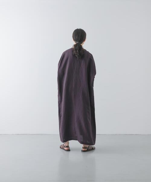 かぐれ（カグレ）の「『2サイズ展開』リネンレーヨンワイドワンピース（ワンピース・レディース・スミクロ/チャコールグレー/ライトカーキ・1/0）」の8枚目の写真