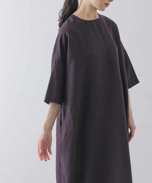 【かぐれ】リネンレーヨンワイドワンピース 2サイズ展開』リネンレーヨンワイドワンピース（ワンピース）｜かぐれ