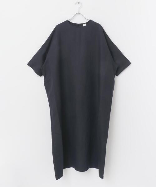 2サイズ展開』リネンレーヨンワイドワンピース（ワンピース）｜かぐれ