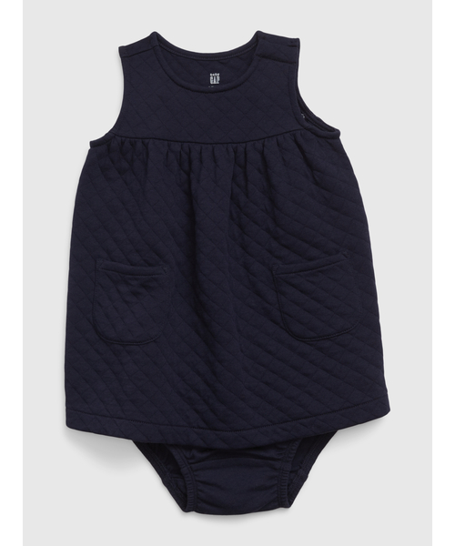 GAP（ギャップ）の「キルティング ジャンパースカートセット（ベビー）（ワンピース・キッズ・アイボリー/ネイビー・60cm/70cm/80ｃｍ/90cm）」の5枚目の写真