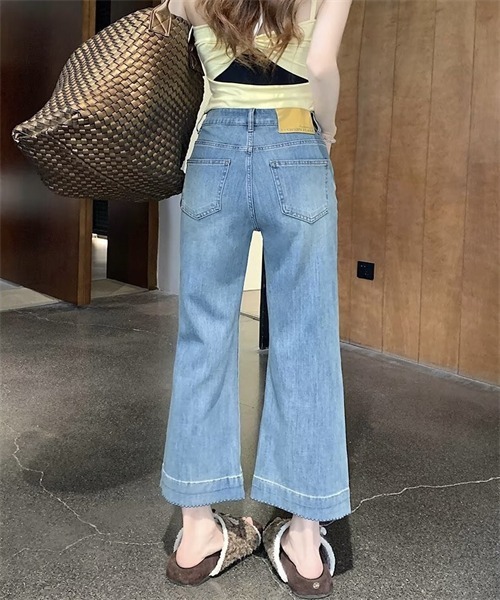 FREE STYLISTS(フリー スタイリスト)の「裾切り替え配色ステッチデニムパンツ(デニムパンツ・レディース・ライトブルー/インディゴブルー・L/XL/3XL/5XL/M/4XL/S/2XL)」の15枚目の写真