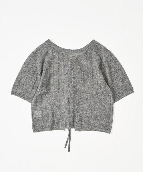 MUHET(ミュエータ)の「ribbon lace-up knit cardigan / リボンシアーニットカーディガン(カーディガン/ボレロ・レディース・ブラック/ライトグレー/ベージュ・FREE)」の19枚目の写真