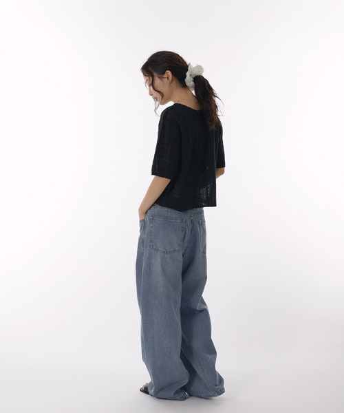 MUHET(ミュエータ)の「ribbon lace-up knit cardigan / リボンシアーニットカーディガン(カーディガン/ボレロ・レディース・ブラック/ライトグレー/ベージュ・FREE)」の17枚目の写真