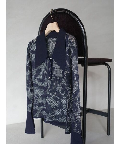 LAGUNAMOON（ラグナムーン）の「追加生産【WEB限定】シアージャガードビッグカラーニットプル（ニット/セーター・レディース・ブラウン/ホワイト/ネイビー・FREE）」の18枚目の写真