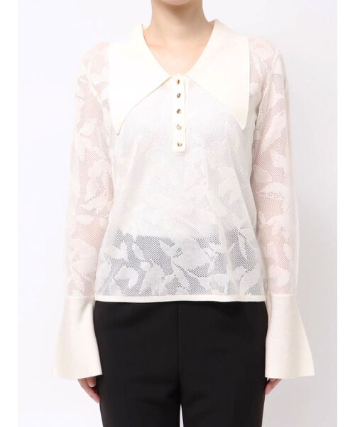 LAGUNAMOON（ラグナムーン）の「追加生産【WEB限定】シアージャガードビッグカラーニットプル（ニット/セーター・レディース・ブラウン/ホワイト/ネイビー・FREE）」の17枚目の写真