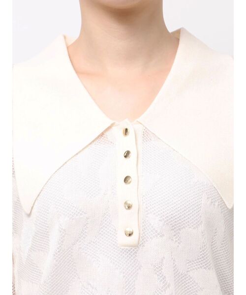 LAGUNAMOON（ラグナムーン）の「追加生産【WEB限定】シアージャガードビッグカラーニットプル（ニット/セーター・レディース・ブラウン/ホワイト/ネイビー・FREE）」の14枚目の写真