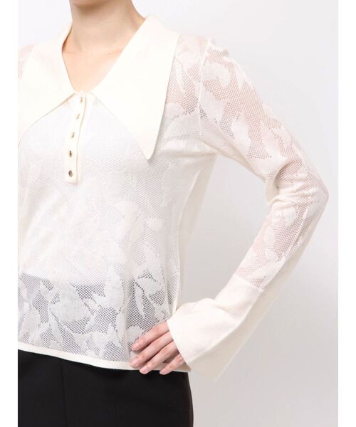 LAGUNAMOON（ラグナムーン）の「追加生産【WEB限定】シアージャガードビッグカラーニットプル（ニット/セーター・レディース・ブラウン/ホワイト/ネイビー・FREE）」の13枚目の写真