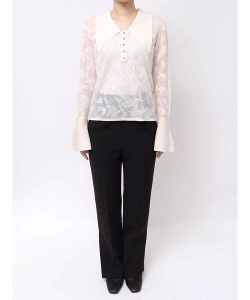 LAGUNAMOON（ラグナムーン）の「追加生産【WEB限定】シアージャガードビッグカラーニットプル（ニット/セーター・レディース・ブラウン/ホワイト/ネイビー・FREE）」の10枚目の写真