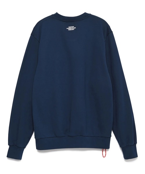WESTERN HYDRODYNAMIC RESEARCH(ウェスタンハイドロダイナミックリサーチ)の「【Western Hydrodynamic Research/ウェスタン ハイドロダイナミック リサーチ】Crew Fleece ワンポイント 刺繍 バックプリント スウェット トレーナー(スウェット・メンズ・ネイビー/グレー・MEDIUM/LARGE/X-LARGE/SMALL)」の4枚目の写真