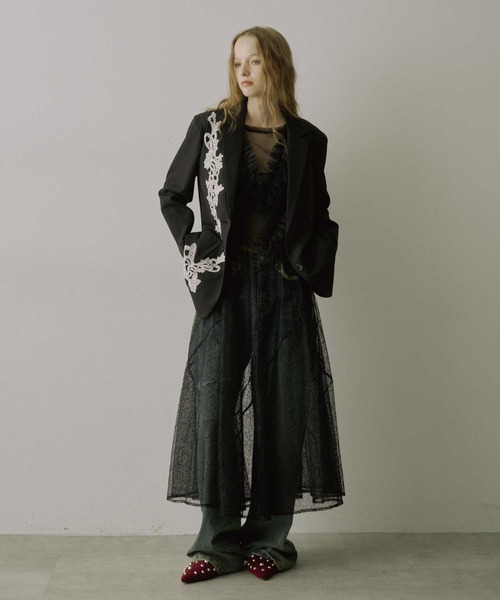 VIOLETTA（ヴィオレッタ）の「エスカルゴラインレースキャミワンピース（ワンピース・レディース・アイボリー/ブラック/ブルーグレー・FREE）」の5枚目の写真