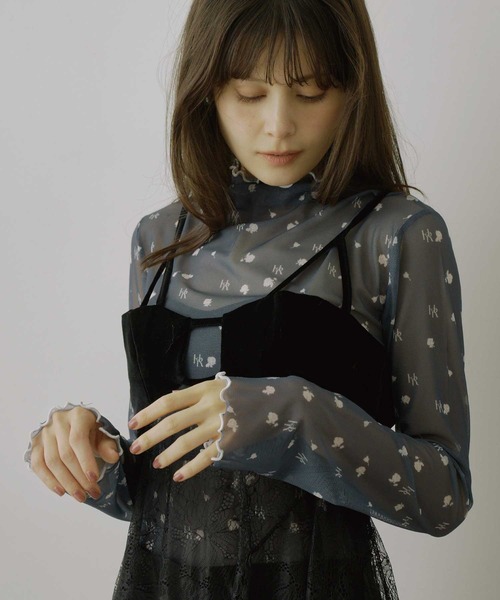 VIOLETTA（ヴィオレッタ）の「エスカルゴラインレースキャミワンピース（ワンピース・レディース・アイボリー/ブラック/ブルーグレー・FREE）」の22枚目の写真