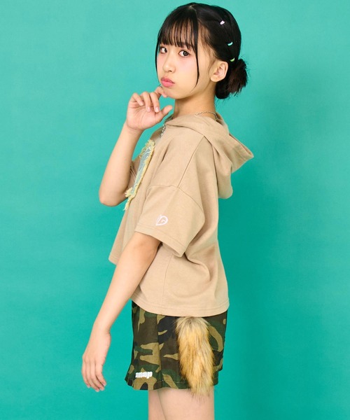 ANAP GｉRL（アナップガール）の「デニム ハート ワッペン ミニ裏毛 クロップド フーディー（パーカー・キッズ・ホワイト/ベージュ/ブラック・XS/S/M）」の20枚目の写真