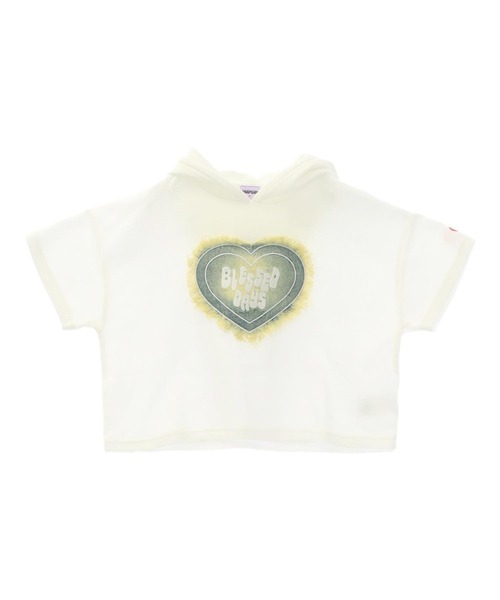 ANAP GｉRL（アナップガール）の「デニム ハート ワッペン ミニ裏毛 クロップド フーディー（パーカー・キッズ・ホワイト/ベージュ/ブラック・XS/S/M）」の6枚目の写真