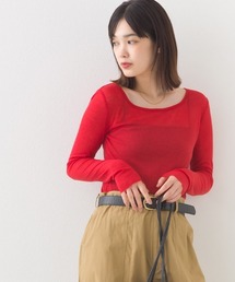 OMNES | リブシアークルーネック長袖トップスカットソー(Tシャツ/カットソー)