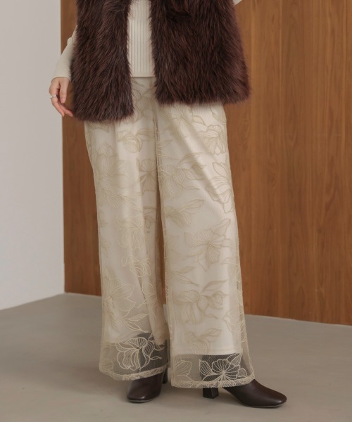 Bou Jeloud（ブージュルード）の「フラワーチュールモチーフパンツ（その他パンツ・レディース・ベージュ/ブラック・38）」の16枚目の写真