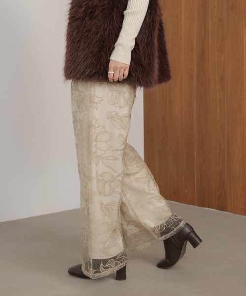 Bou Jeloud（ブージュルード）の「フラワーチュールモチーフパンツ（その他パンツ・レディース・ベージュ/ブラック・38）」の19枚目の写真