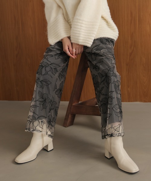 Bou Jeloud（ブージュルード）の「フラワーチュールモチーフパンツ（その他パンツ・レディース・ベージュ/ブラック・38）」の5枚目の写真