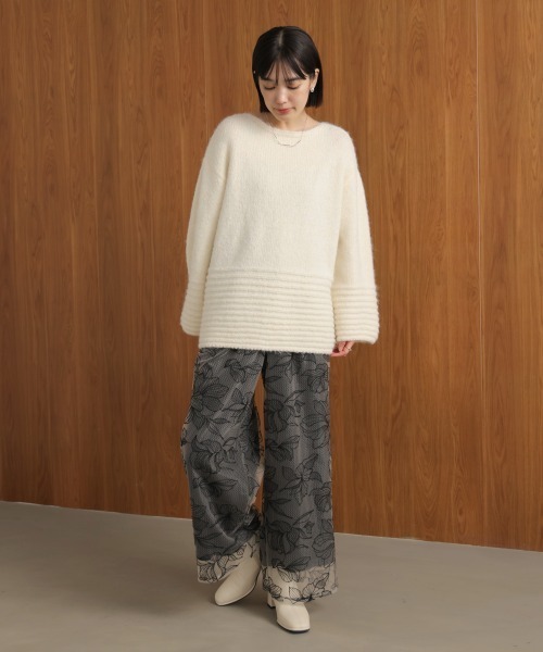 Bou Jeloud（ブージュルード）の「フラワーチュールモチーフパンツ（その他パンツ・レディース・ベージュ/ブラック・38）」の6枚目の写真