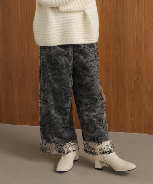Bou Jeloud（ブージュルード）の「フラワーチュールモチーフパンツ（その他パンツ・レディース・ベージュ/ブラック・38）」の9枚目の写真